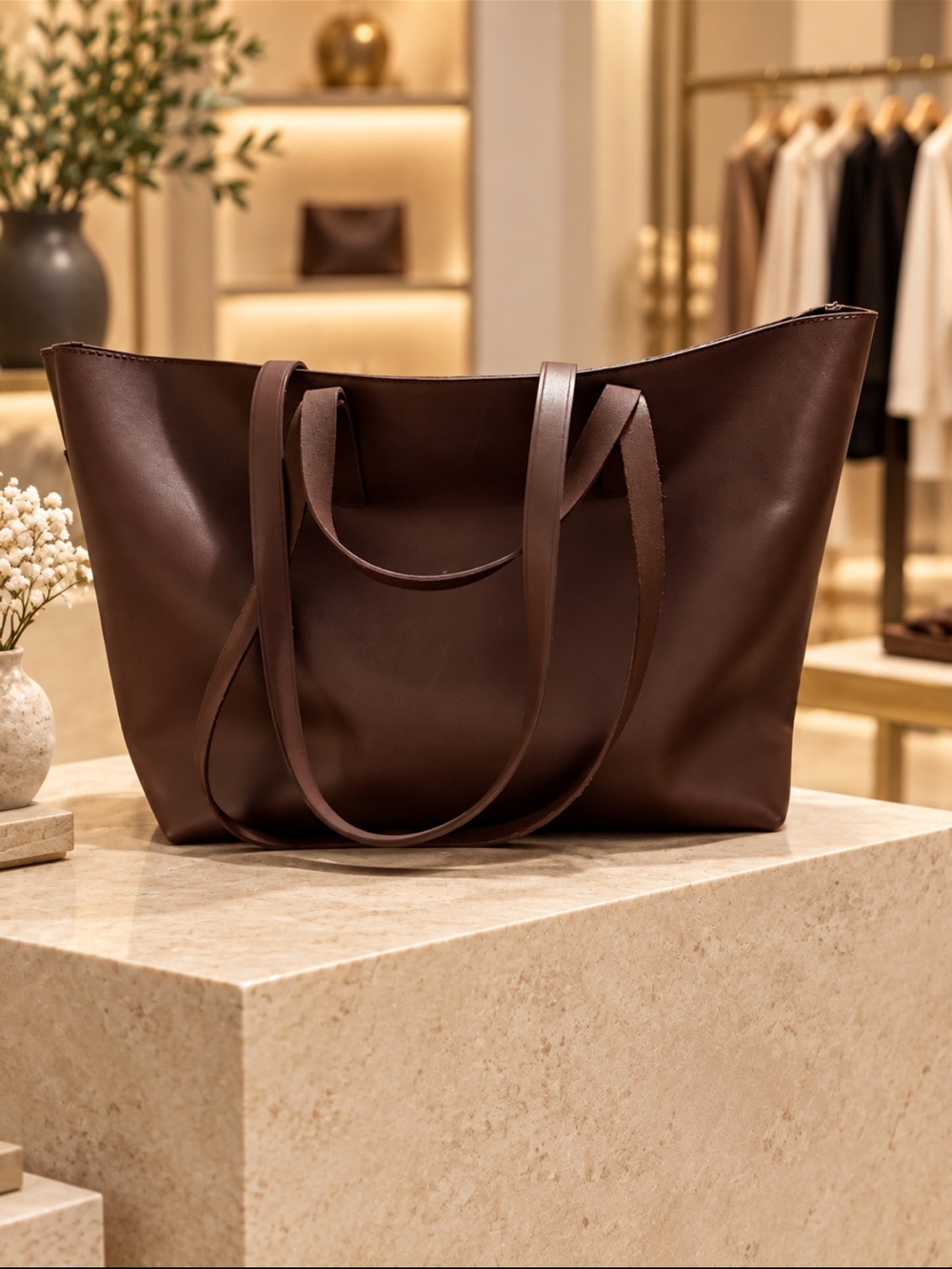 🌸Classic Structured leather Tote Bag in Burgundy-New with tags🌸